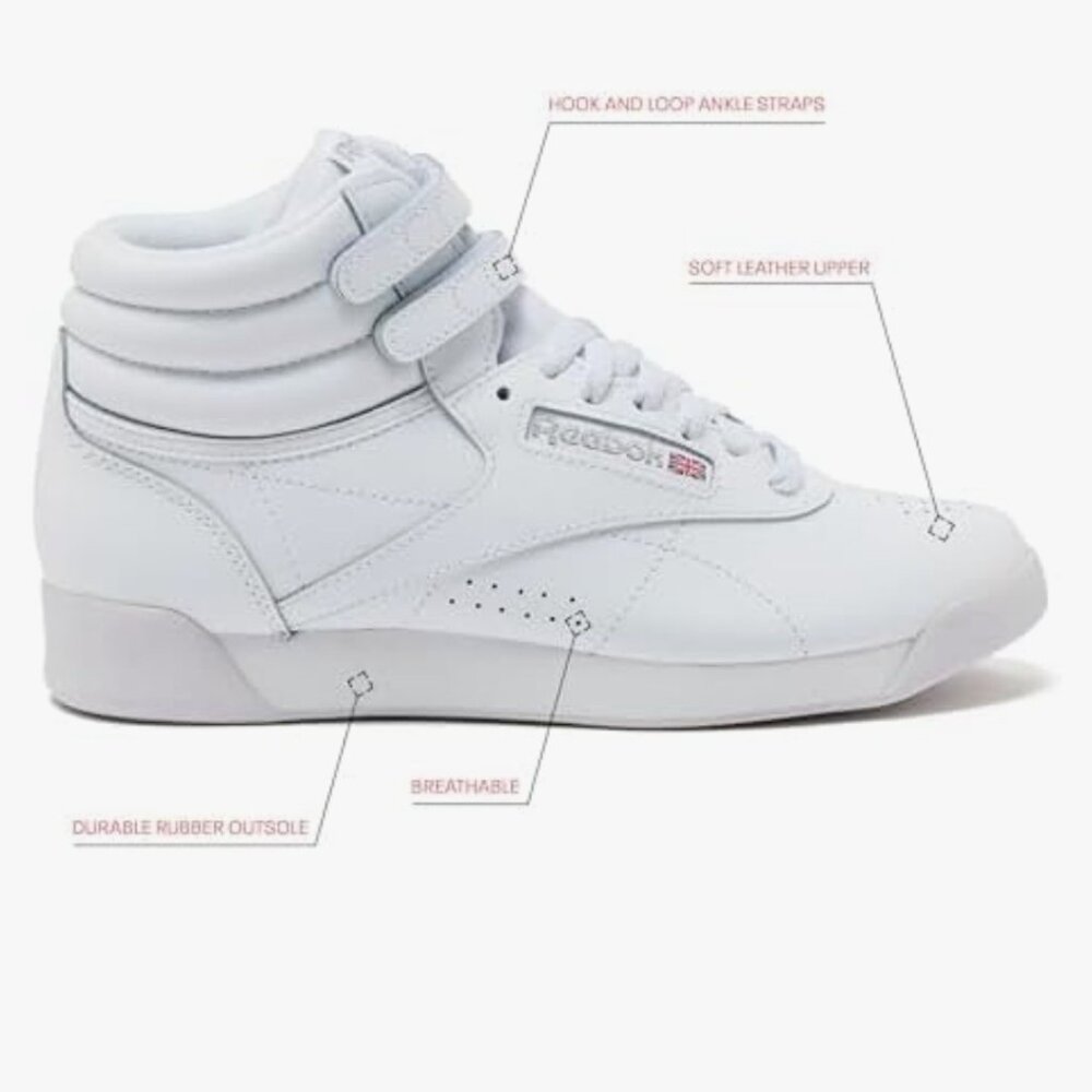 **NEW REEBOK CLASSIC FREESTYLE HI TOP SNEAKERS** Size 8.5